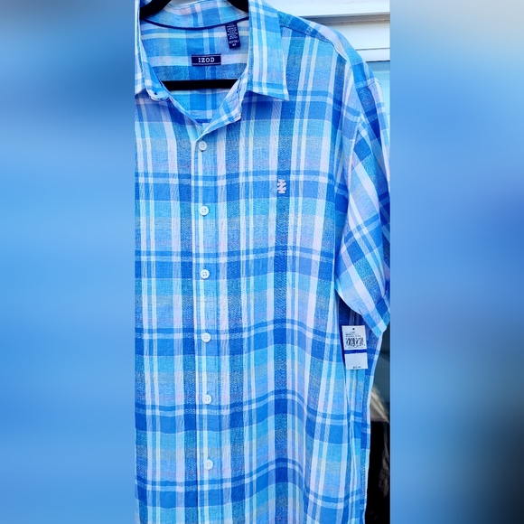 NWT - IZOD Men's Big & Tall Classic Fit Shirt - Cornflower Blue - Size XLT - Picture 5 of 16